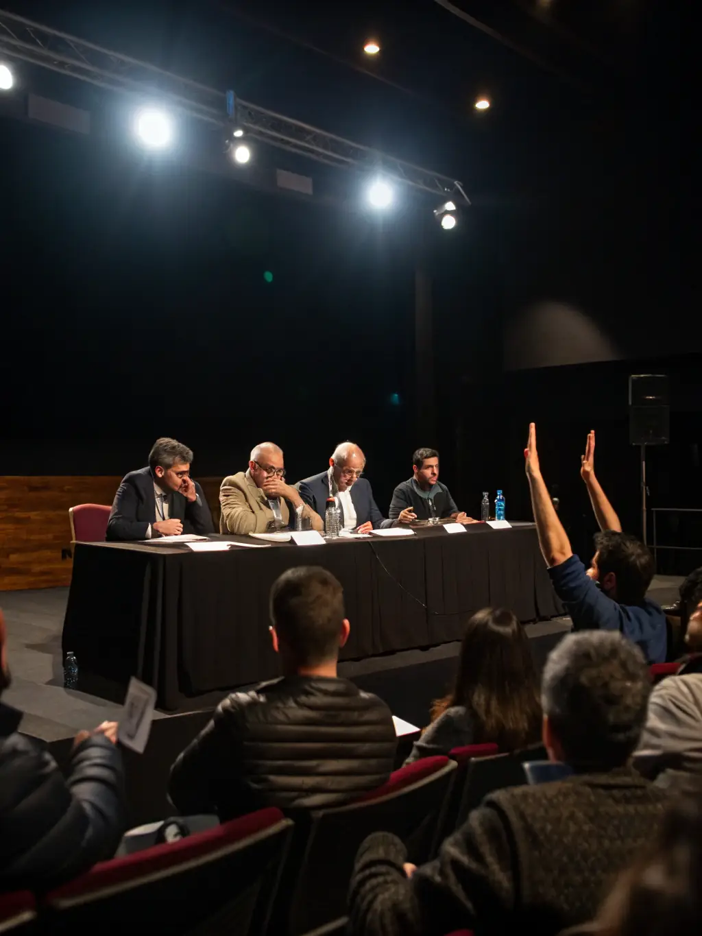 A panel of diverse experts answering questions from the audience during the Q&A session at the Linkedup Freedom Summit in Merida, Mexico. Microphones are visible, and the panelists are engaged in discussion.